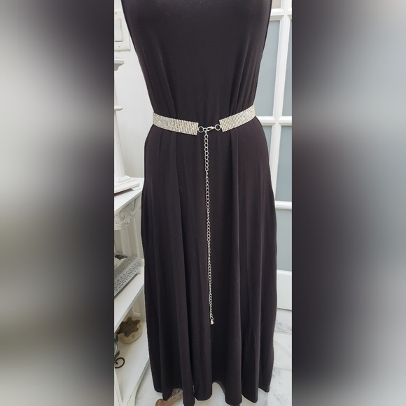 1990s Rhinestone Belt Adjustable Glitzy Vintage - Picture 4 of 6